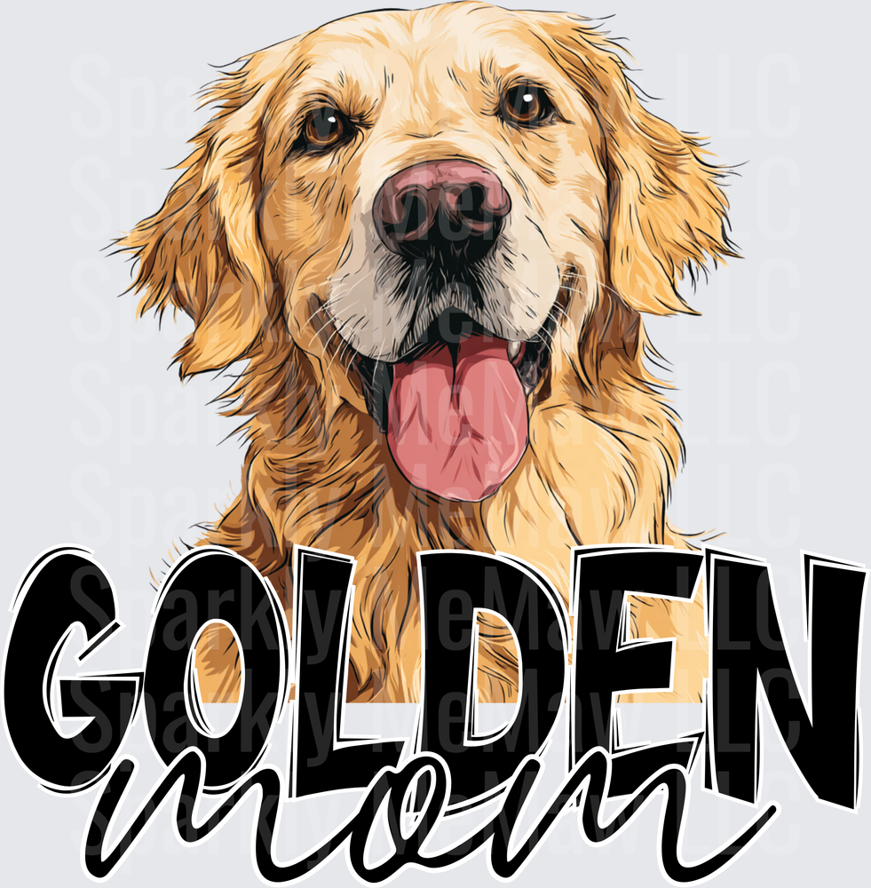 Golden Retriever Mom UV DTF Decal