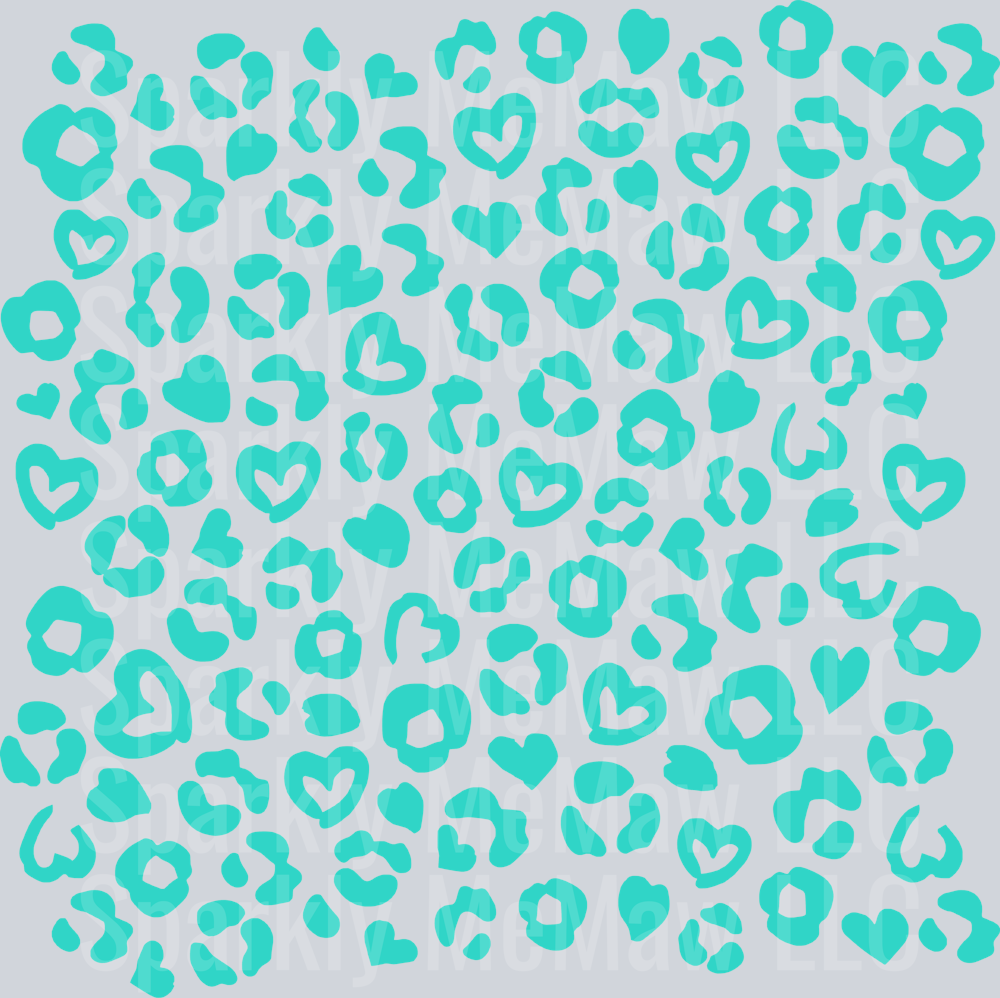 Turquoise solid Leopard 10x10