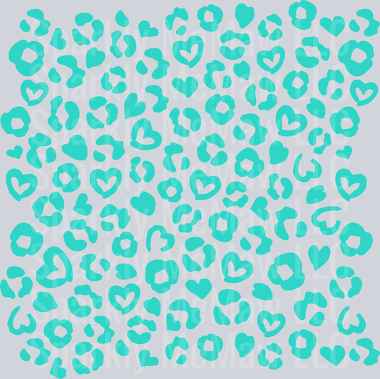 Turquoise solid Leopard 10x10