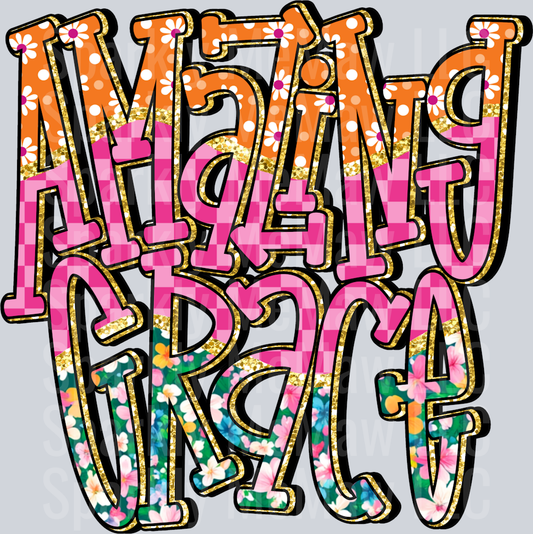 colorful amazing grace 1 UV DTF Decal