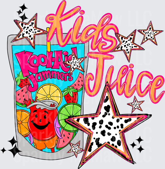Kool-Aid Jammers Kids Juice Retro Dalmatian Stars UV DTF Decal