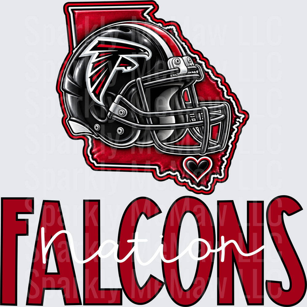 Atlanta Falcons Georgia State UV DTF Decal
