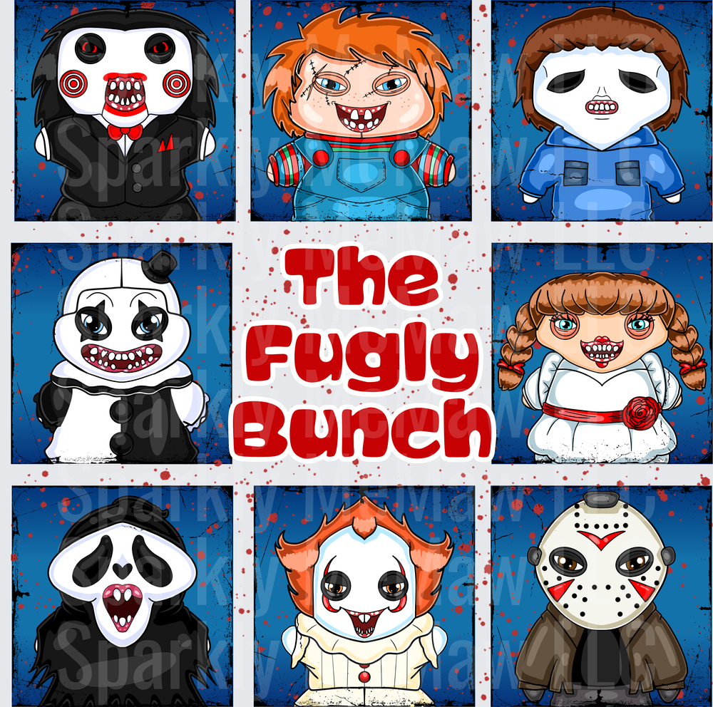 The Fugly Bunch Horror Movie Characters Mashup DTF Transfer
