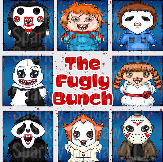 The Fugly Bunch Horror Movie Characters Mashup DTF Transfer