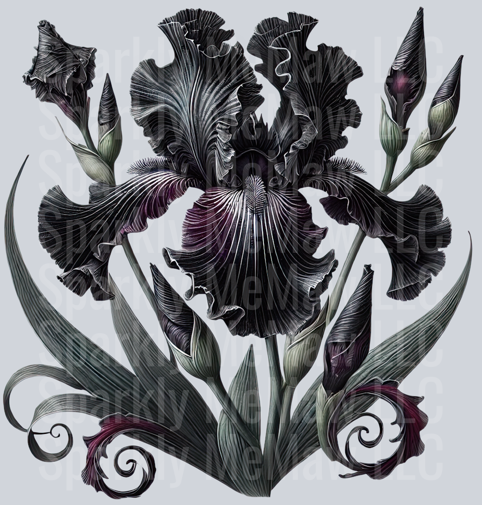 5 Gothic Flowers Clip Art UV DTF Decal