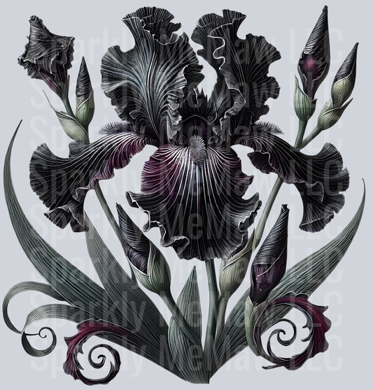 5 Gothic Flowers Clip Art UV DTF Decal
