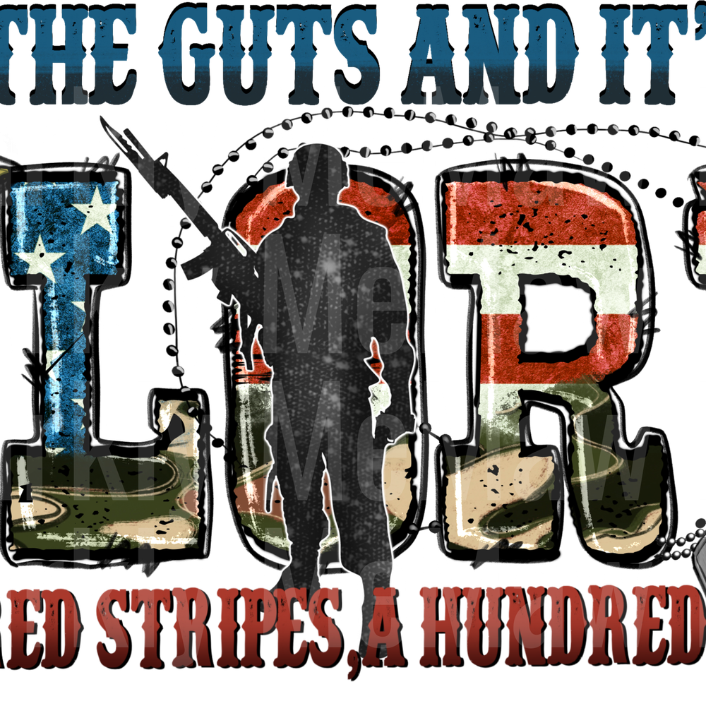 It's the Guts and Glory UV DTF Decal