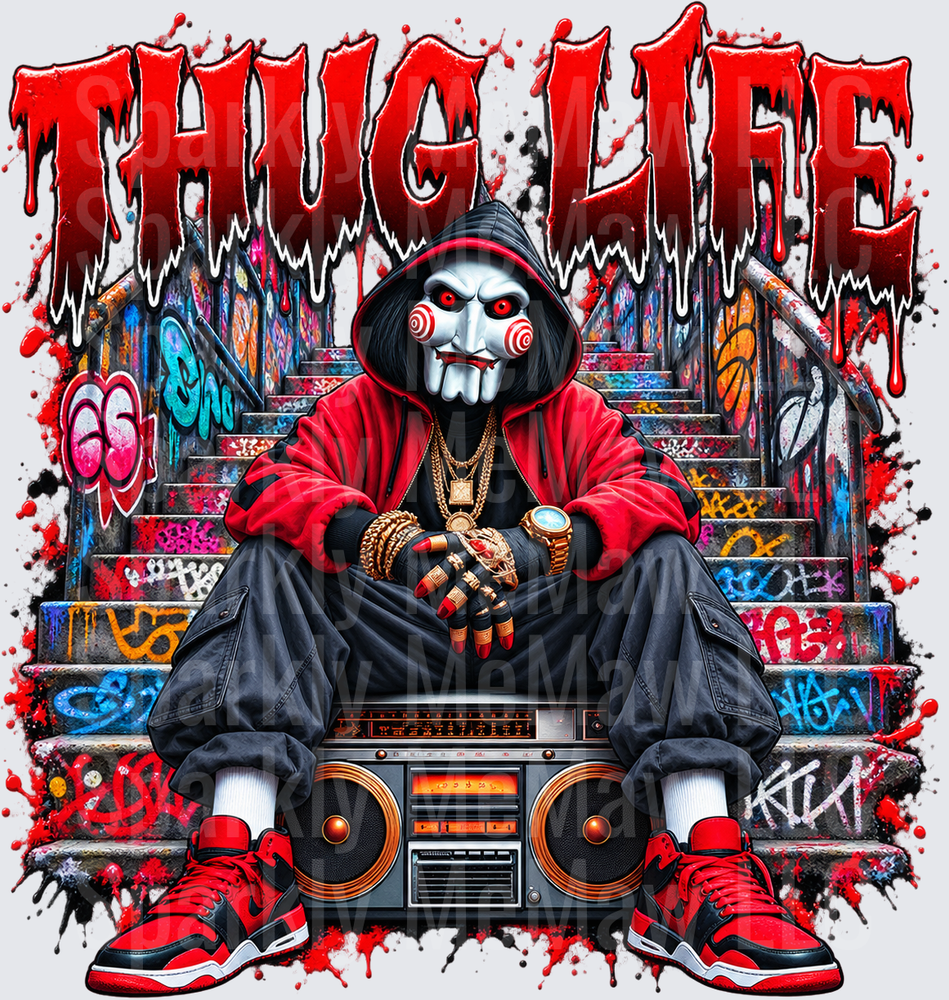 Thug Life Jigsaw Mask Drip This Is A UV DTF Decal
