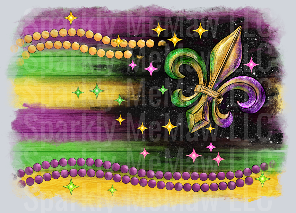 mardi-gras-flag DTF Transfer