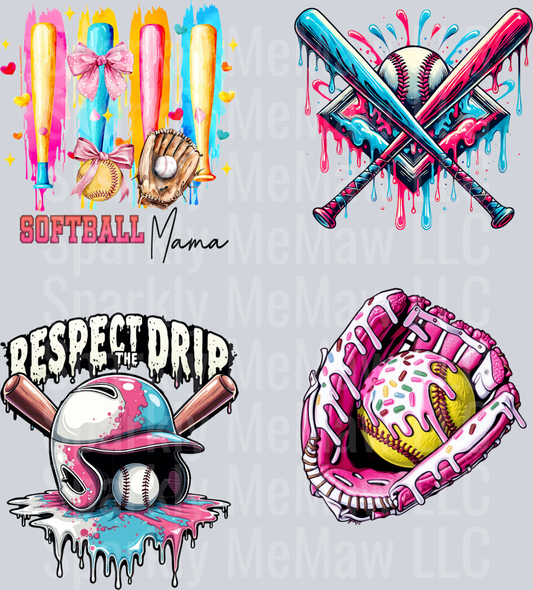 SOFTBALLDRIP SHEET 10x10 UV DTF Sheet