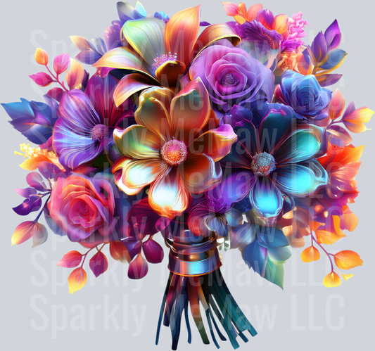 jewel tone floral clipart (173) UV DTF Decal