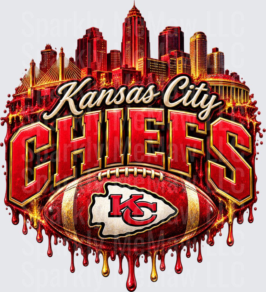 Kansas City Chiefs Skyline Drip UV DTF Decal