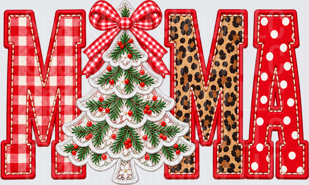 MAMA Christmas Mixed Pattern UV DTF Decal