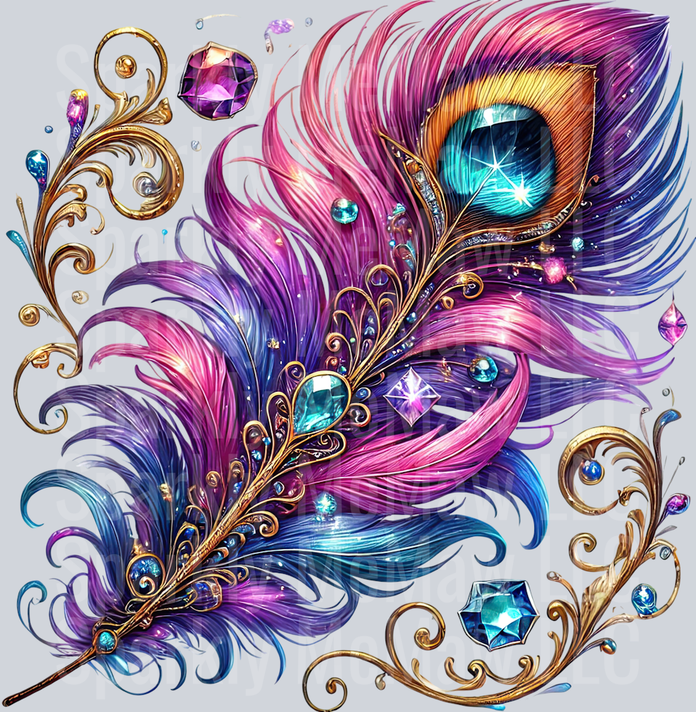 23 Fancy Feathers UV DTF Clip Art Decal