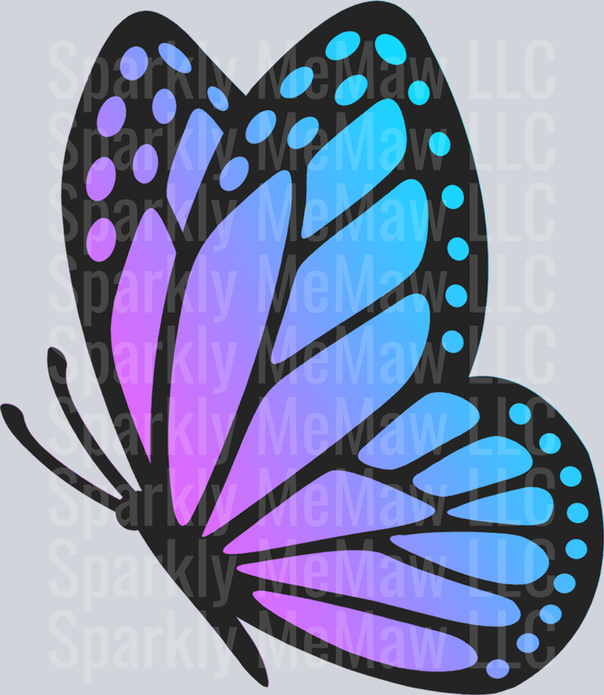 Colorful Butterfly Clipart Decal 3