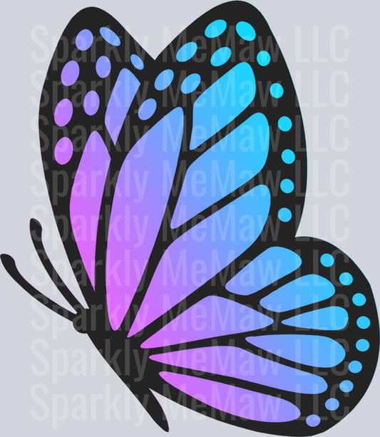 Colorful Butterfly Clipart Decal 3