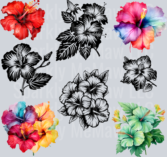 Hibiscus sheet 10x10