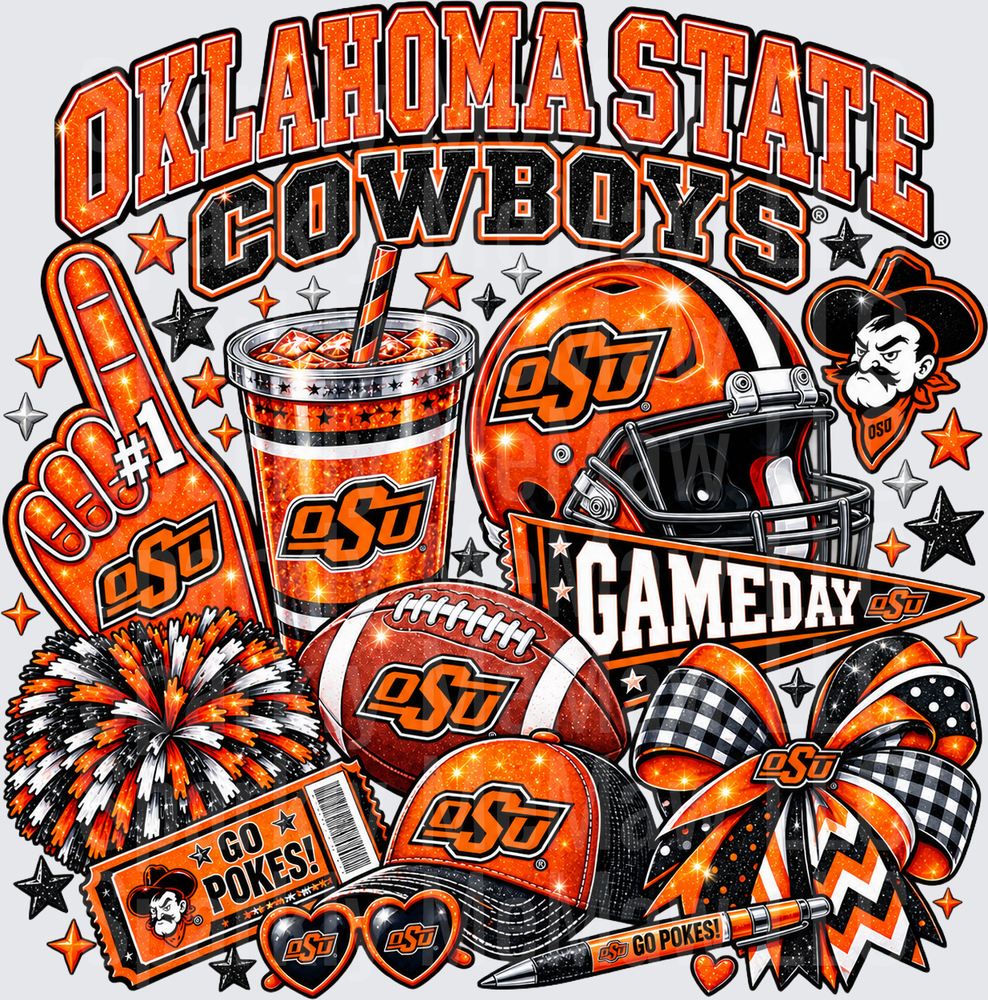 Oklahoma State Cowboys Gameday Collage UV DTF Decal