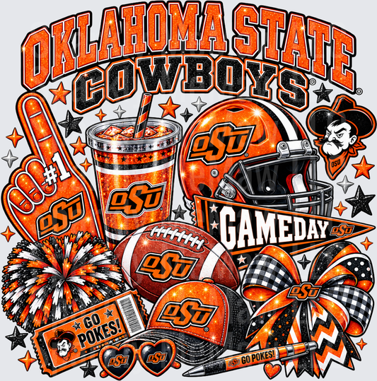 Oklahoma State Cowboys Gameday Collage UV DTF Decal