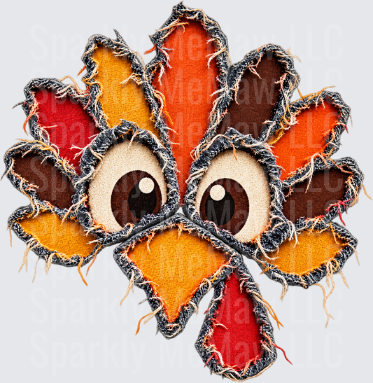 Patchwork Turkey Face DTF Transfer for Fabrics