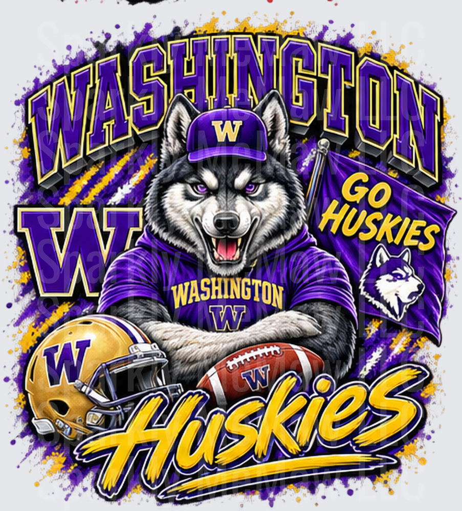 Washington Huskies Mascot Football UV DTF Decal