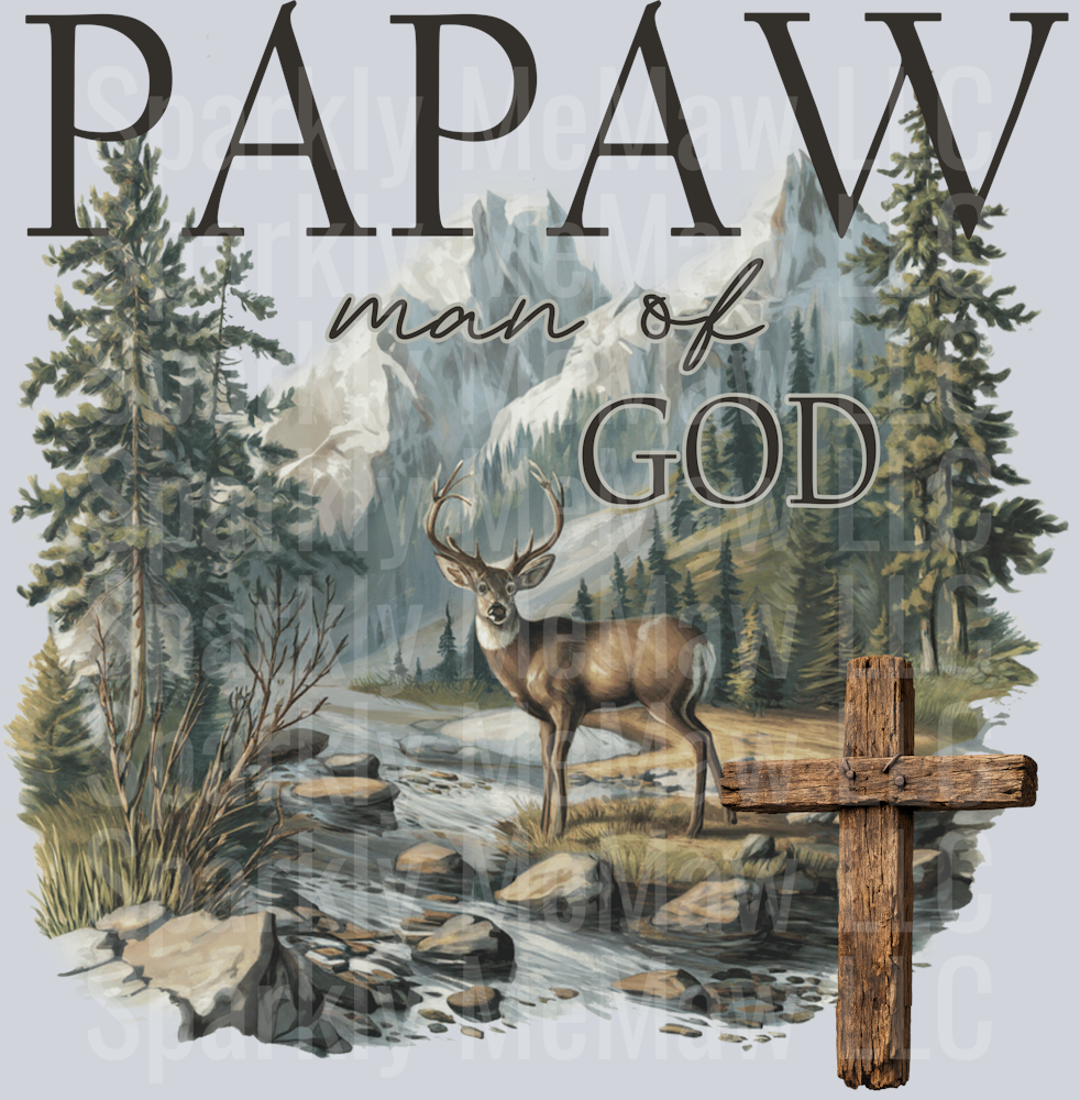 Papaw Man of God DTF Transfer (Fabrics)