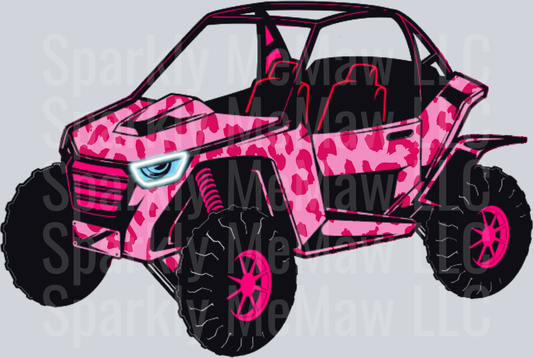 Pink Camouflage Off-Road UTV Side by Side Vehicle UV DTF Decal