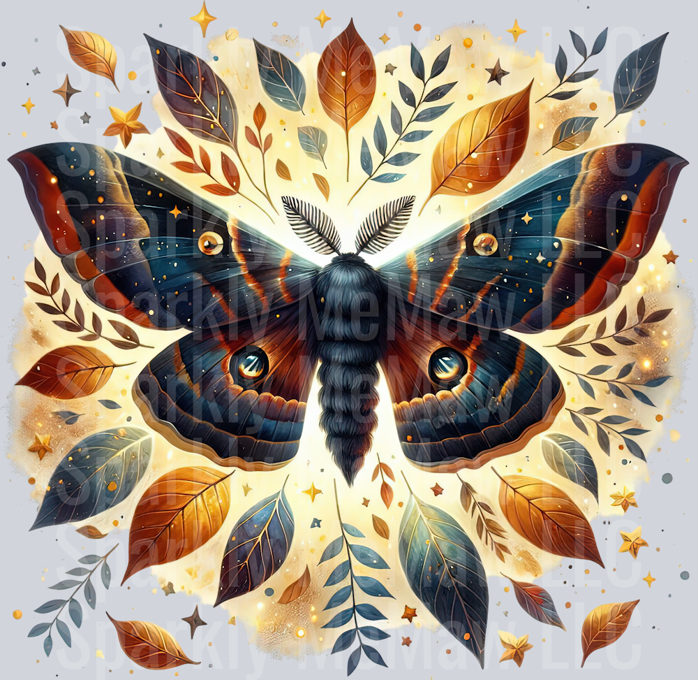 39 Nocturne Moth ClipArt Decal