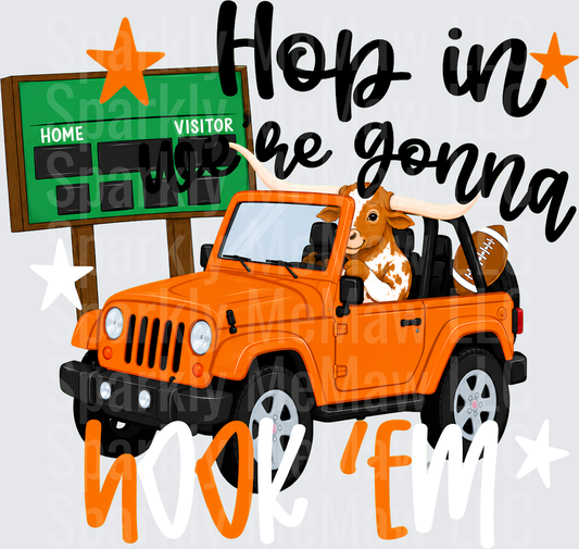 Longhorn Football Jeep Game Day UV DTF Decal