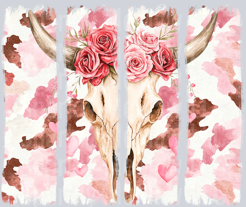 Bull Skull BrushStrokes DTf Transfer