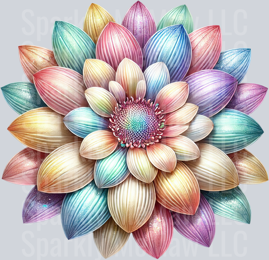 14 Rainbow Sunflower UV DTF Clip Art Decal