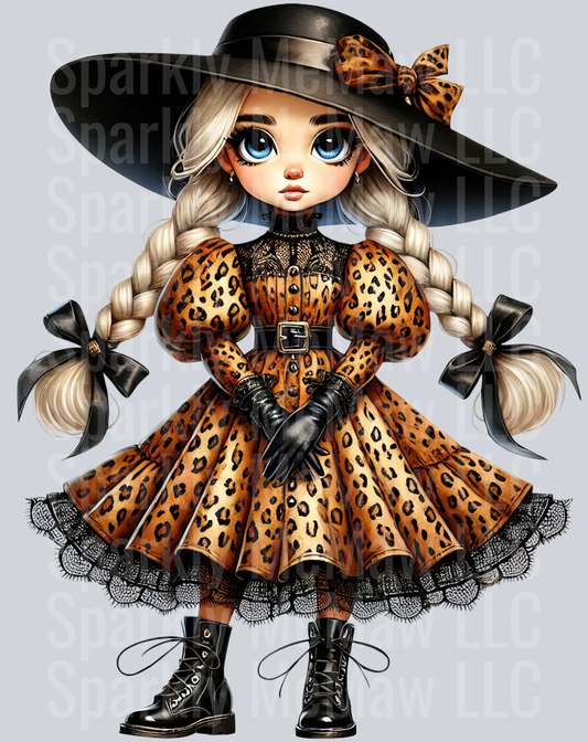 19 Leopard Print Gnome Girls Clipart Decal