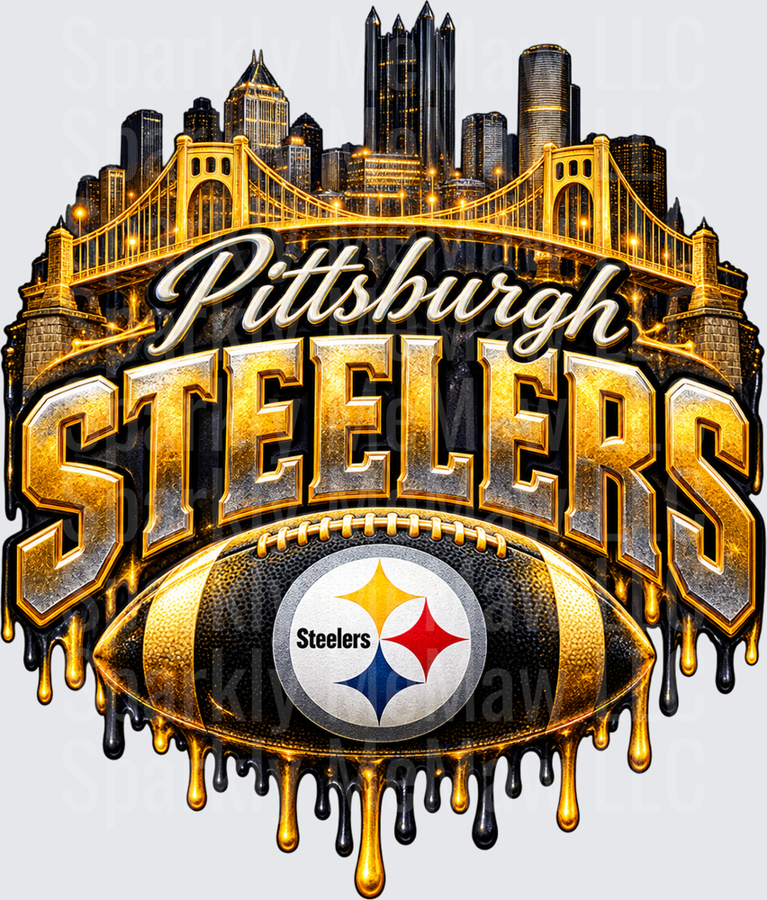 Pittsburgh Steelers Skyline Drip UV DTF Decal