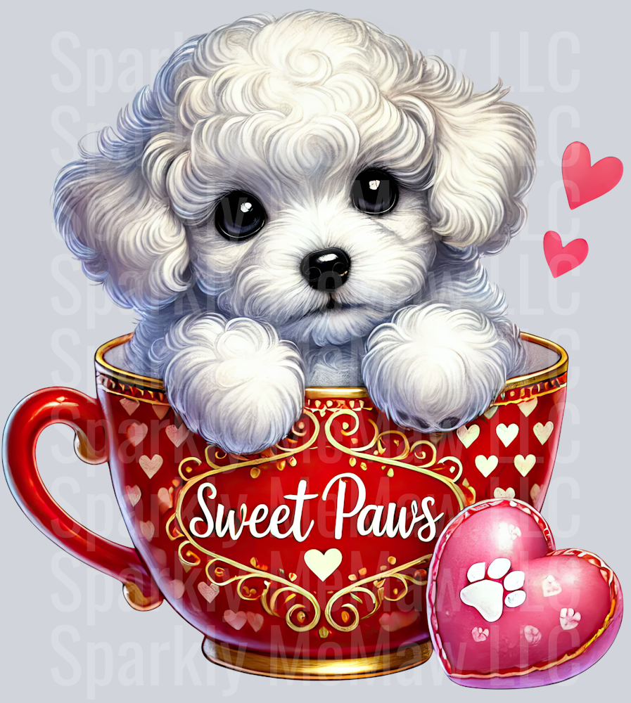 Valentines Cup Puppy  UV DTF Decal 41