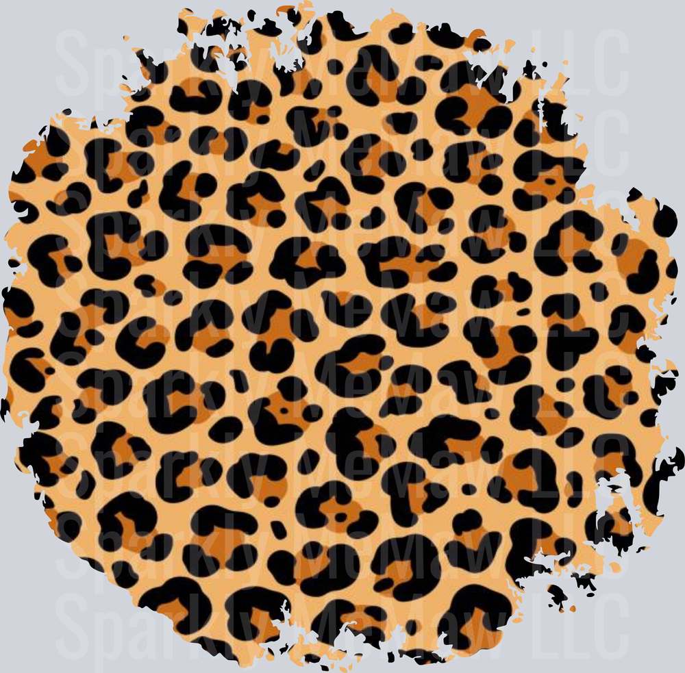 Leopard Print Pattern with Distressed Edges UV DTF Decal