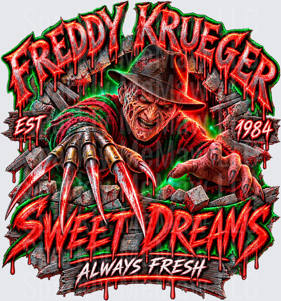 Freddy Krueger Sweet Dreams Est 1984 is a UV DTF Decal