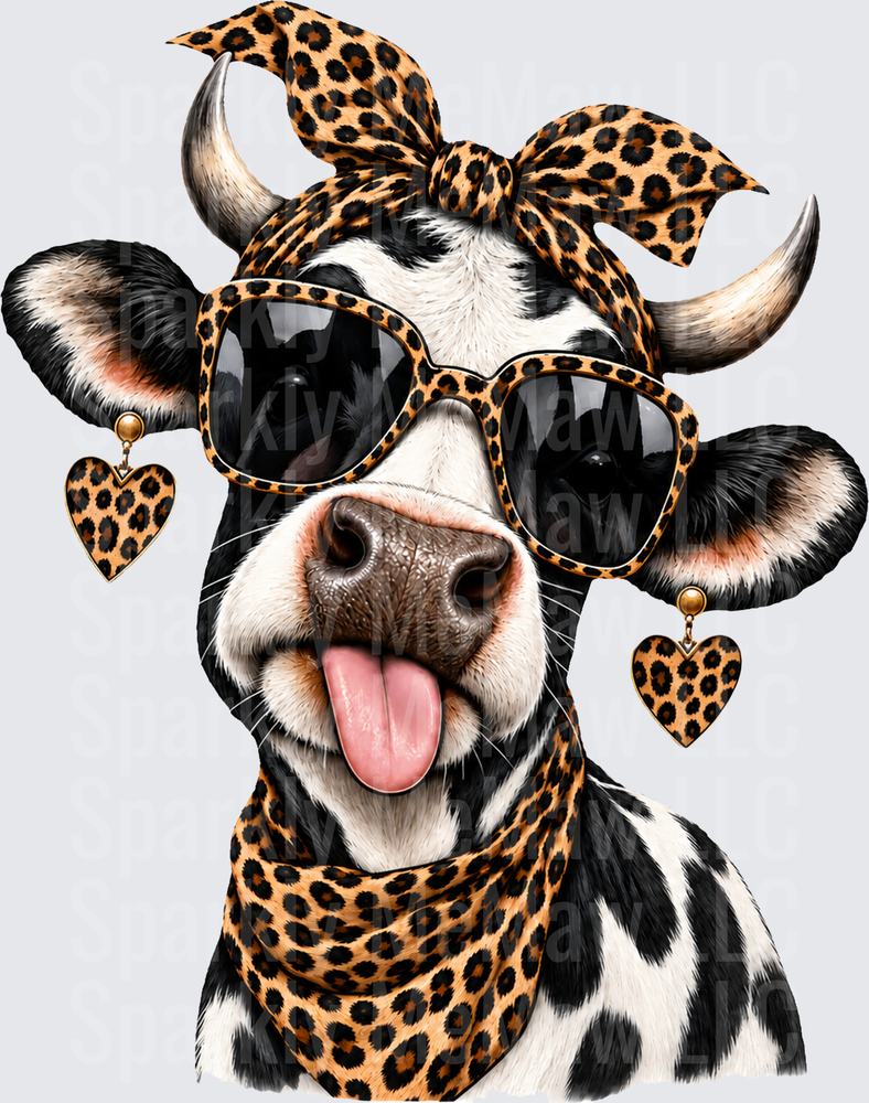 Sassy Cow Leopard Print UV DTF Decal