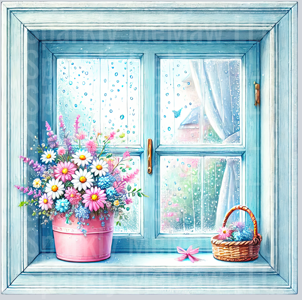16 April Showers UV DTF Clip art Decal