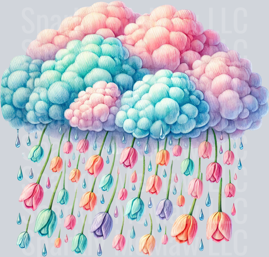 29 April Showers UV DTF Clip art Decal
