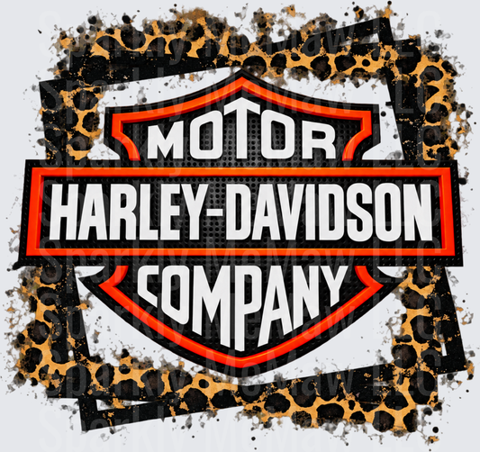Harley-Davidson Leopard Print Logo DTF Transfer for Fabrics