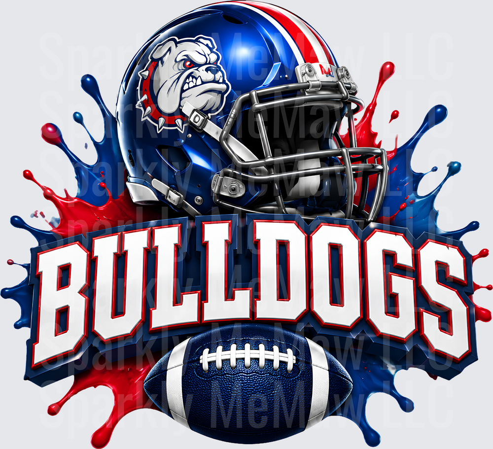 Bulldogs Football Helmet Splash UV DTF Decal