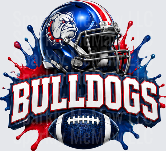 Bulldogs Football Helmet Splash UV DTF Decal