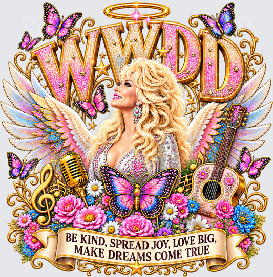 WWDD Dolly Parton Angel UV DTF Decal