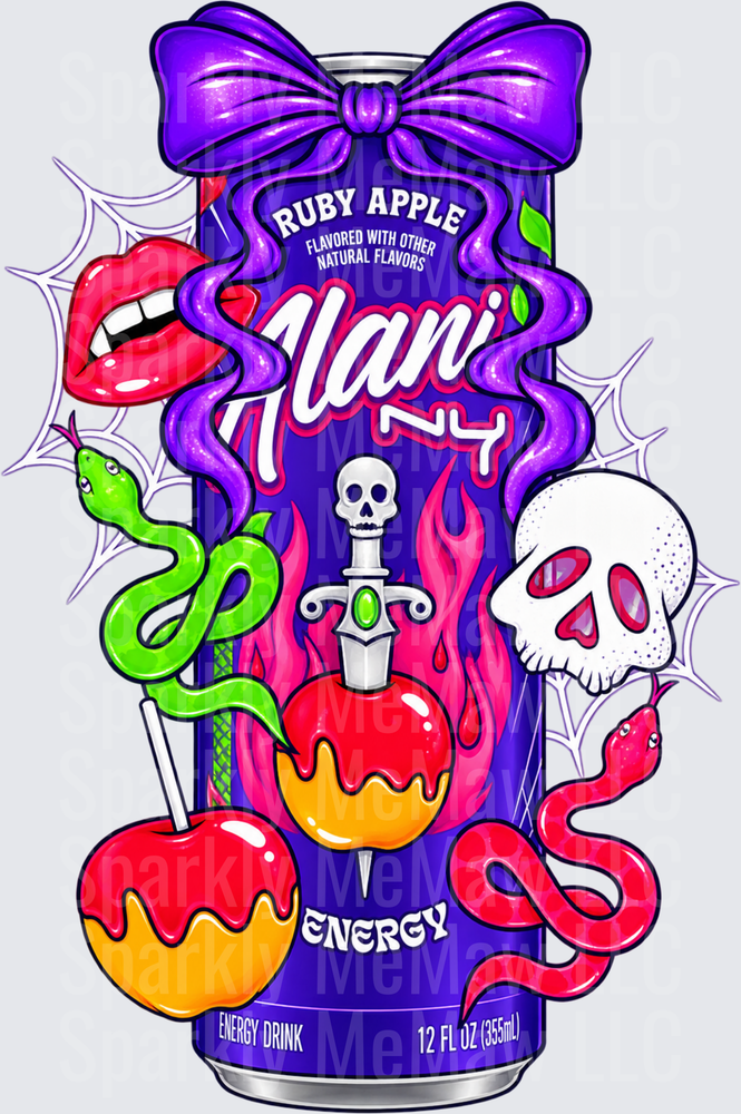 Alani Nu Ruby Apple Energy Can UV DTF Decal