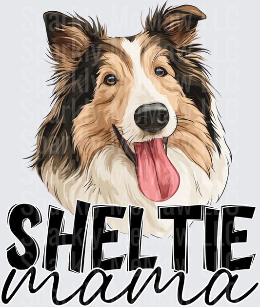 Sheltie Mama Shetland Sheepdog Portrait - UV DTF Decal