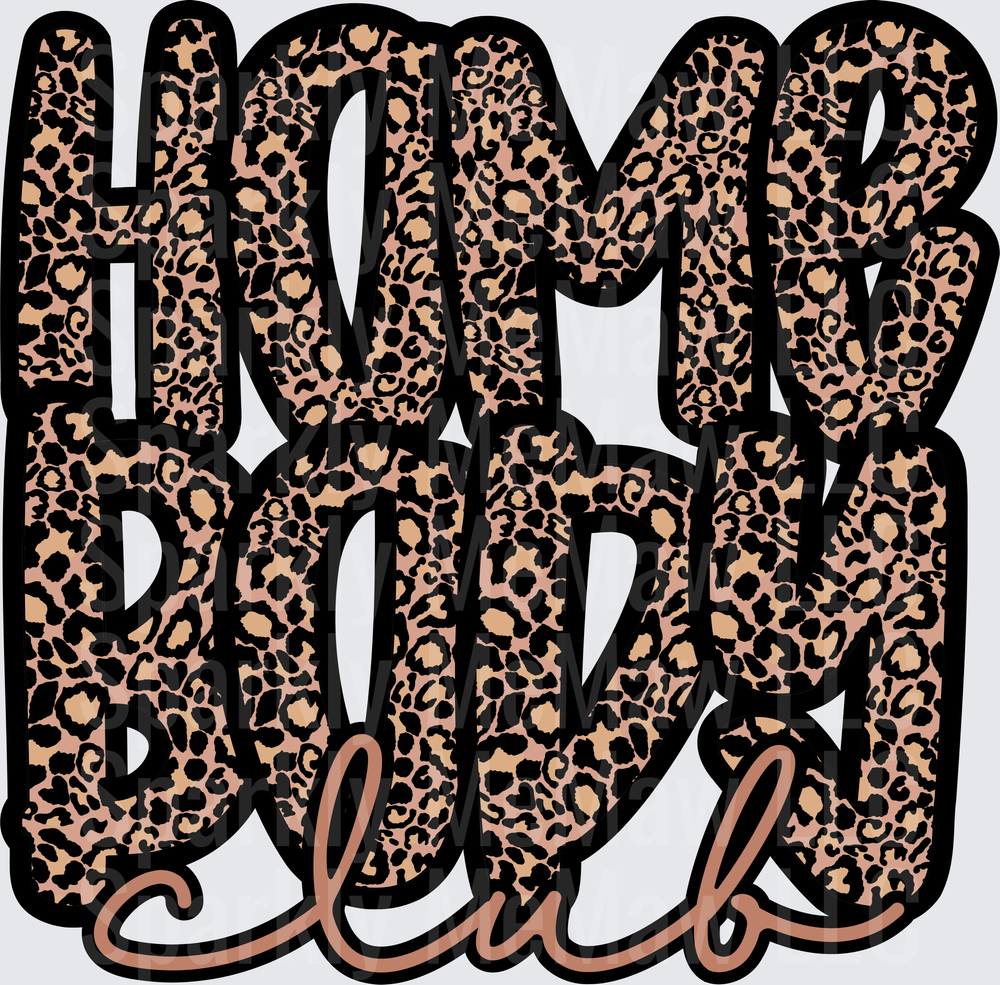 HOMS DDDD Club Leopard Print Text UV DTF Decal