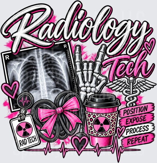 Radiology Tech Rad Life DTF Transfer for Fabrics