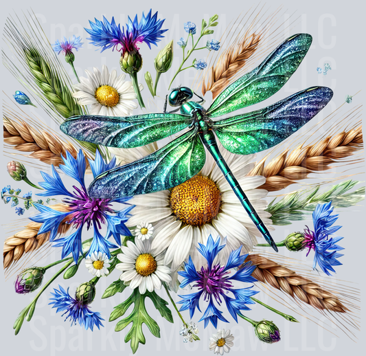 2 Floral Dragonfly UV DTF Clip Art Decal