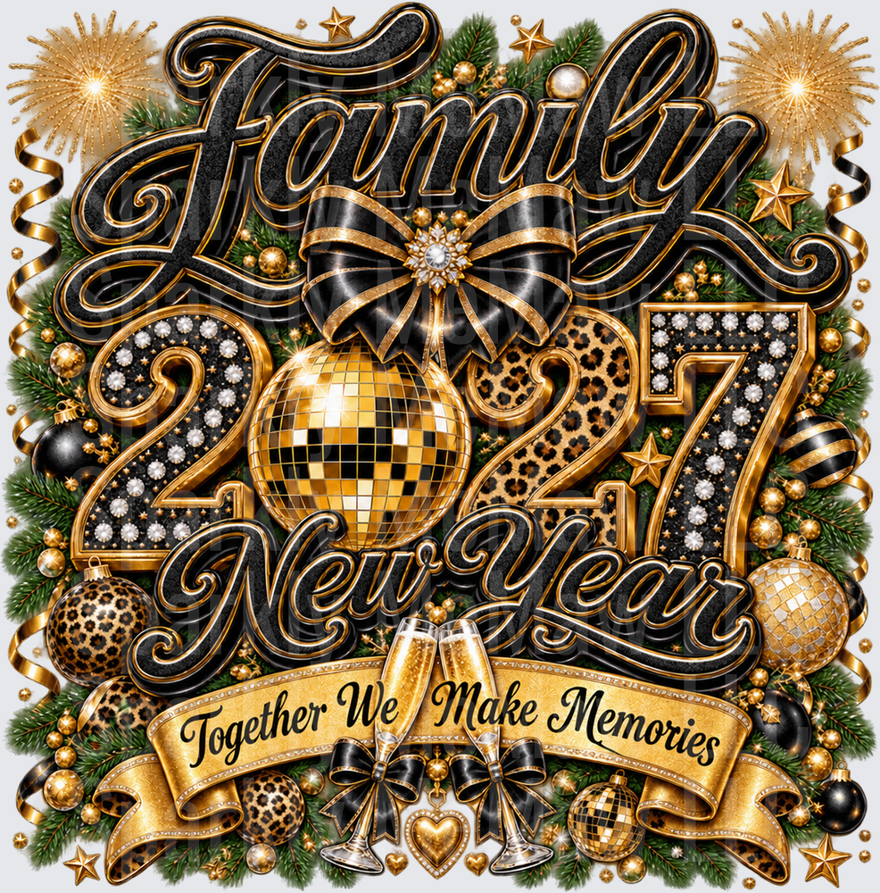 Family 2027 New Year Together DTF Transfer for Fabrics
