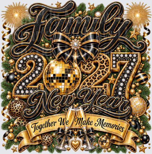 Family 2027 New Year Together DTF Transfer for Fabrics